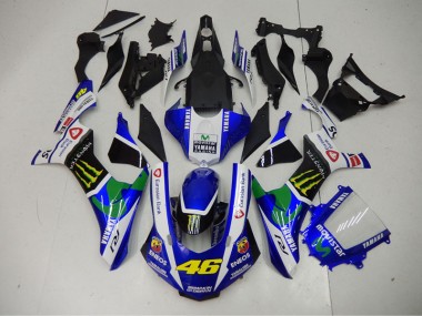 Blau Blau Weiß ENEOS Movistar 46 Yamaha R1 2015-2019 Verkleidungen