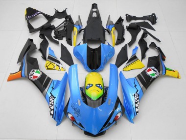 Blau Gelb Hai Yamaha R1 2015-2019 Verkleidungen