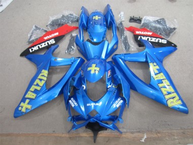 Blau Gelb Rizla Weiß Motul Suzuki GSXR 600 K8 2008-2010 Verkleidungen