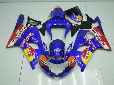 Blau Rot Bull Suzuki GSXR 1000 K1 2000-2002 Verkleidungen