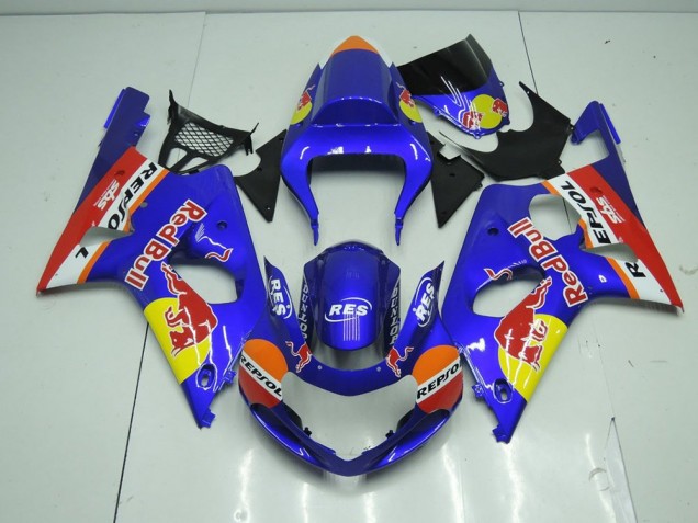 Blau Rot Bull Suzuki GSXR 1000 K1 2000-2002 Verkleidungen