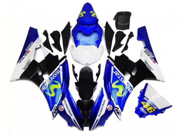 Blau Schwarz Weiß Yamaha R6 2006-2007 Verkleidungen