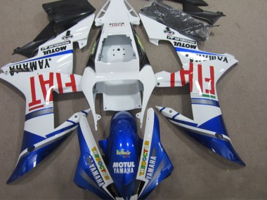 Blau Weiß Motul Fiat Yamaha R1 2002-2003 Verkleidungen