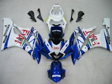 Blau Weiß Motul Rot Fiat Yamaha R6 2006-2007 Verkleidungen