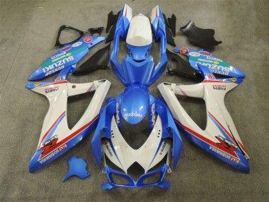 Blau Weiß mit Aufklebern Suzuki GSXR 600 K8 2008-2010 Verkleidungen