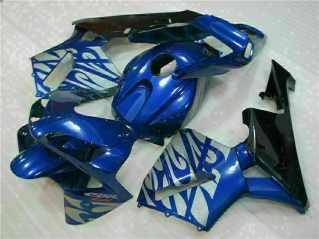 Blau mit silberner Flamme Honda CBR 600 RR 2003-2004 Verkleidungen