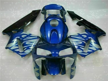 Blau mit silberner Flamme Honda CBR 600 RR 2003-2004 Verkleidungen