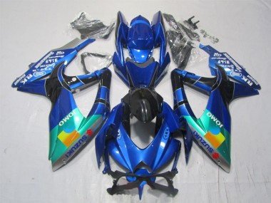 BlauschwarzGrün Jomo Suzuki GSXR 1000 K7 2007-2008 Verkleidungen