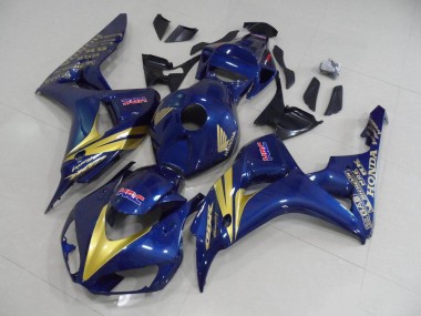 Dunkel blau mit goldenen Streifen Honda CBR 1000 RR 2006-2007 Verkleidungen