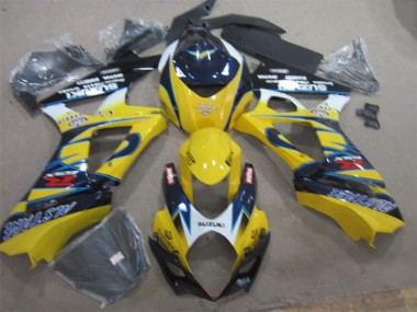 Gelb Blau Suzuki GSXR 1000 K7 2007-2008 Verkleidungen