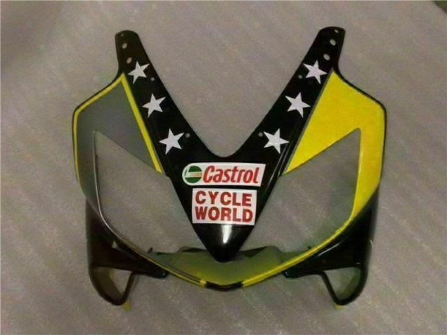 Gelb Schwarz Castrol Cycle World Honda CBR 600 F4i 2001-2003 Verkleidungen