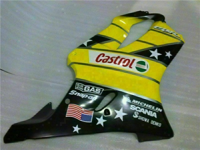 Gelb Schwarz Castrol Cycle World Honda CBR 600 F4i 2001-2003 Verkleidungen