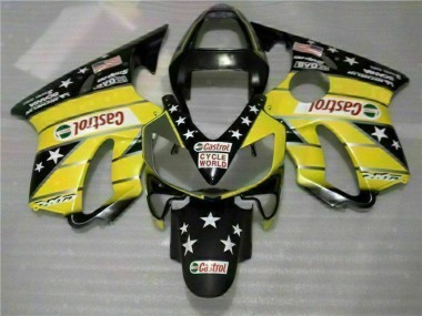 Gelb Schwarz Castrol Cycle World Honda CBR 600 F4i 2001-2003 Verkleidungen