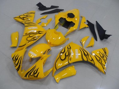 Gelb Schwarz Flamme Yamaha R1 2012-2014 Verkleidungen