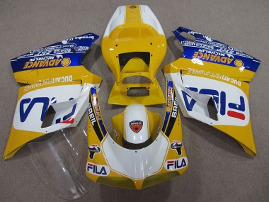 Gelb Weiß Fila Ducati 748 1993-2005 Verkleidungen