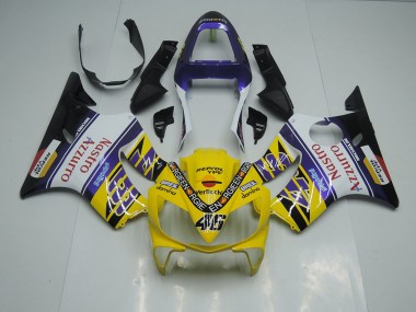 Gelb Weiß Nastro Azzurro Honda CBR 600 F4i 2001-2003 Verkleidungen