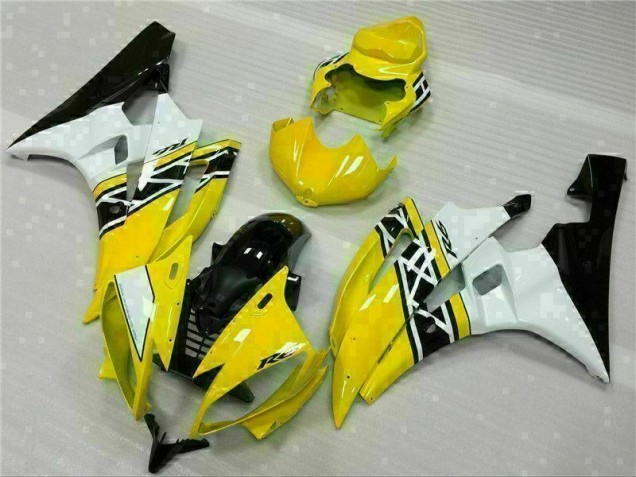 Gelb Weiß Schwarz Yamaha R6 2006-2007 Verkleidung