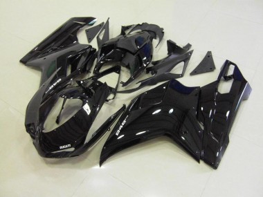 Glänzend Schwarz Ducati 848 1098 1198 2007-2014 Verkleidungen