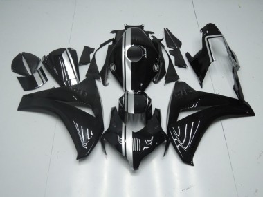 Glänzend Schwarz mit silbernem Streifen Honda CBR 1000 RR 2008-2011 Verkleidungen