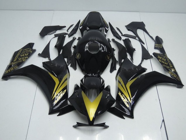 Glänzend Schwarz und Gold Honda CBR 1000 RR 2012-2016 Verkleidungen