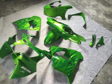 Grün Grüne Flamme Kawasaki ZX9R 2000-2001 Verkleidungen