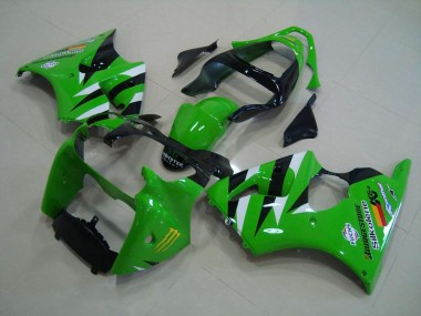 Grün Schwarz Kawasaki ZX6R 2000-2002 Verkleidungen Komplett Sets