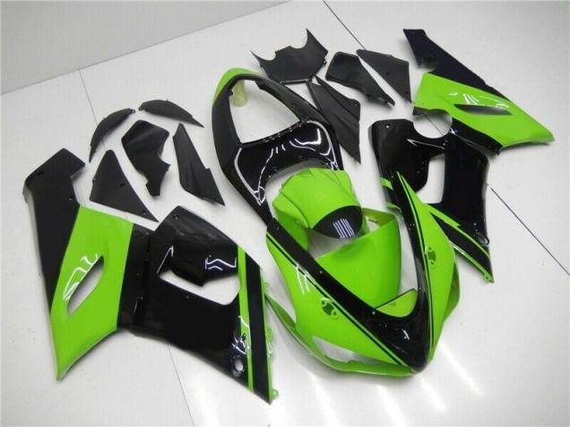 Grün Schwarz Kawasaki ZX6R 2005-2006 Verkleidung