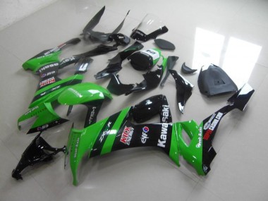 Grün Schwarzer Kick Kawasaki ZX10R 2008-2010 Verkleidungen