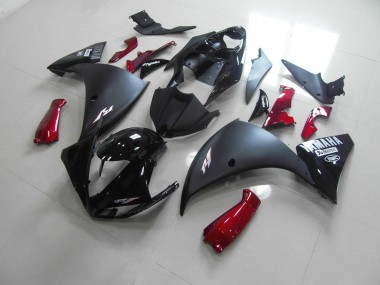 Matt Schwarz Rot Yamaha R1 2012-2014 Verkleidungen