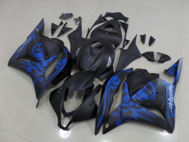 Matt Schwarzer blauer Totenkopf Honda CBR 600 RR 2009-2012 Verkleidungen