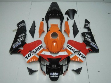 Orange Rot Schwarz Repsol Honda CBR 600 RR 2003-2004 Verkleidungen