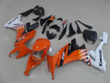 Orange und Weiß Kawasaki ZX10R 2008-2010 Verkleidungen