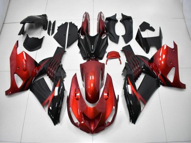 Rot Schwarz Kawasaki ZX14R ZZR 1400 2006-2011 Verkleidungen