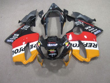 Rot Schwarz Repsol Honda CBR 600 F4 1999-2000 Verkleidungen