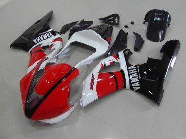Rot Schwarz Weiß Renn Version Yamaha R1 2000-2001 Verkleidungen