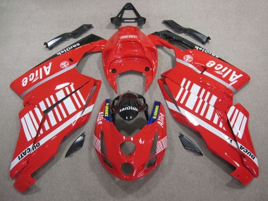 Rot Weiß Alice SUndisk Ducati 749 2005-2006 Verkleidungen