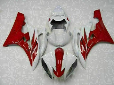 Rot Weiß Yamaha R6 2006-2007 Verkleidungen