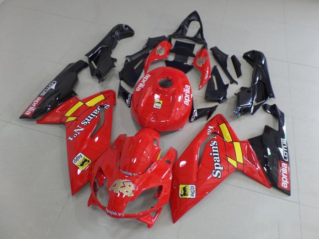 Rot und Schwarz Aprilia RS 125 2006-2011 Verkleidungen