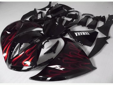 Rote Schwarz Flamme Yamaha R1 2009-2011 Verkleidungen
