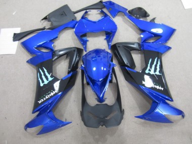 Schwarz Blaus Monster Kawasaki ZX10R 2008-2010 Verkleidungen