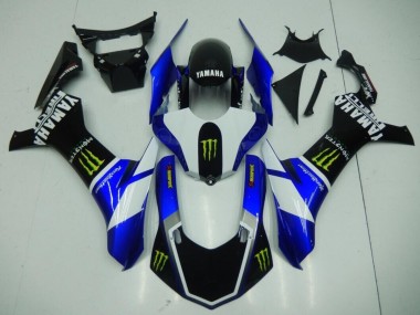 Schwarz Blaus Monster Yamaha R1 2015-2019 Verkleidungen