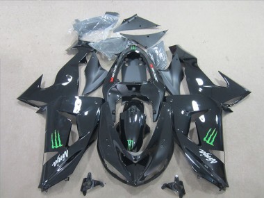 Schwarz Grün Monster Ninja Kawasaki ZX10R 2006-2007 Verkleidungen