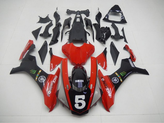 Schwarz Rot 5 Yamaha R1 2015-2019 Verkleidungen