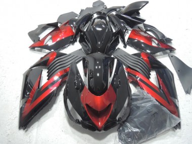 Schwarz Rot Kawasaki ZX14R ZZR 1400 2006-2011 Verkleidungen