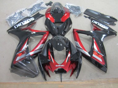 Schwarz Rot Suzuki GSXR 750 K6 2006-2007 Verkleidungen