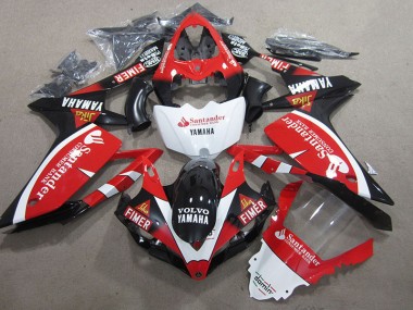 Schwarz Rot Weiß SantUnder Yamaha R1 2007-2008 Verkleidungen