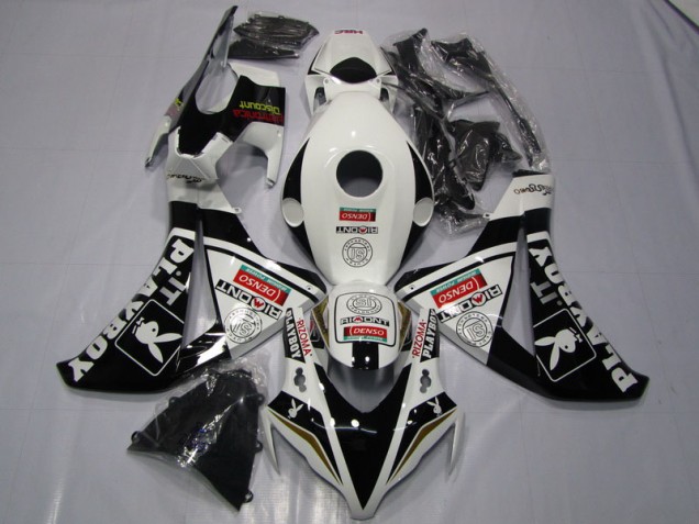 Schwarz Weißer Denso Playboy Honda CBR 1000 RR 2008-2011 Verkleidungen