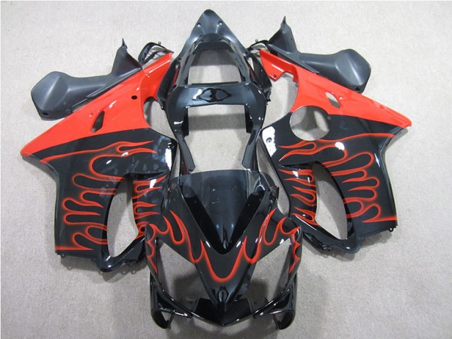 Schwarz rote Flamme Honda CBR 600 F4i 2001-2003 Verkleidungen