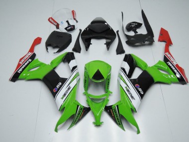 Weiß Schwarz Und Grün Kawasaki ZX10R 2008-2010 Verkleidungen