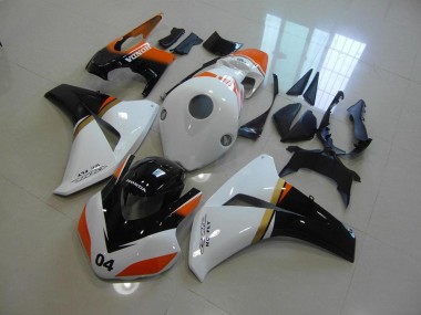 Weiß Und Schwarz Und Orange Rennen Honda CBR 1000 RR 2008-2011 Verkleidungen